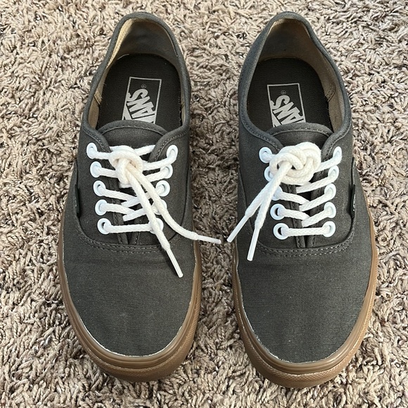 Vans Shoes - Olive green vans with gum sole